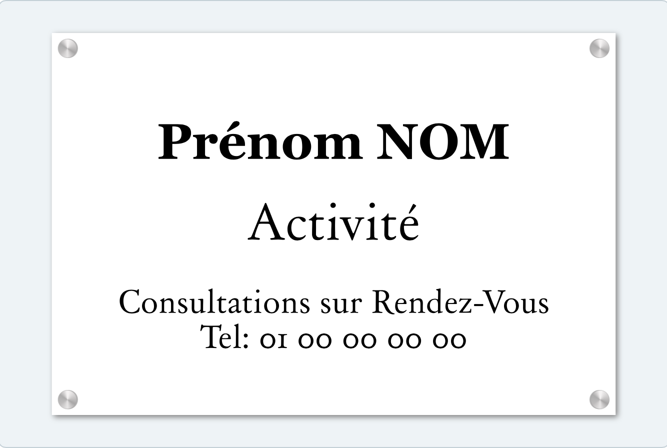 Plaque professionnelle
